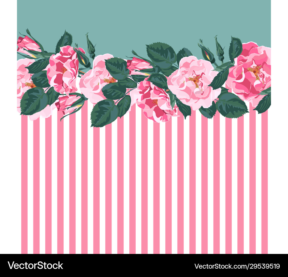 Horizontal gestreiftes Muster mit Rosé Peony Horizontal gestreiftes Muster mit Rosé Peony vektorbild