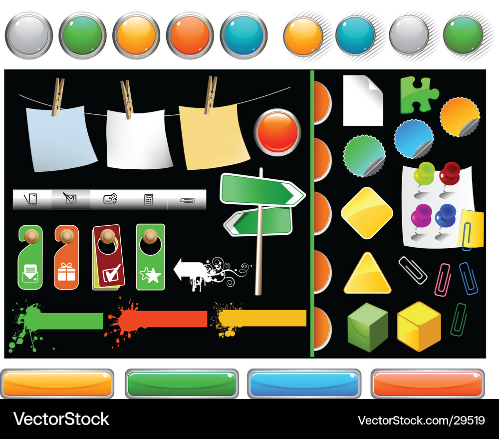 Moderne Website Buttons & UI Elemente Vektorbild