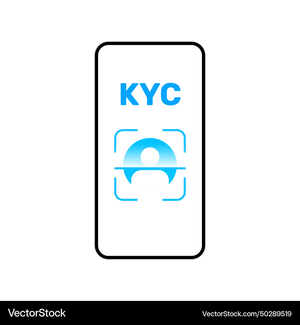 Smartphone kyc verification interface secure Smartphone kyc verification interface secure Vector Image