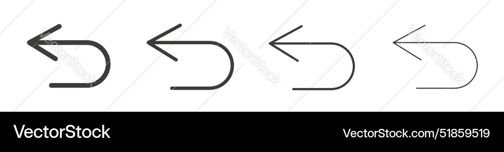 Undo icon set return back arrow button Undo icon set return back arrow button Vector Image