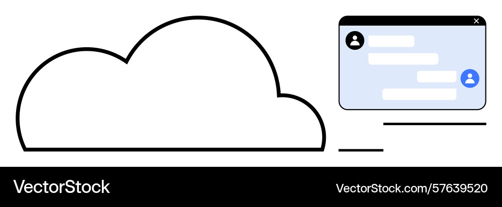 Cloud computing concept with messaging interface Cloud computing concept with messaging interface vector image