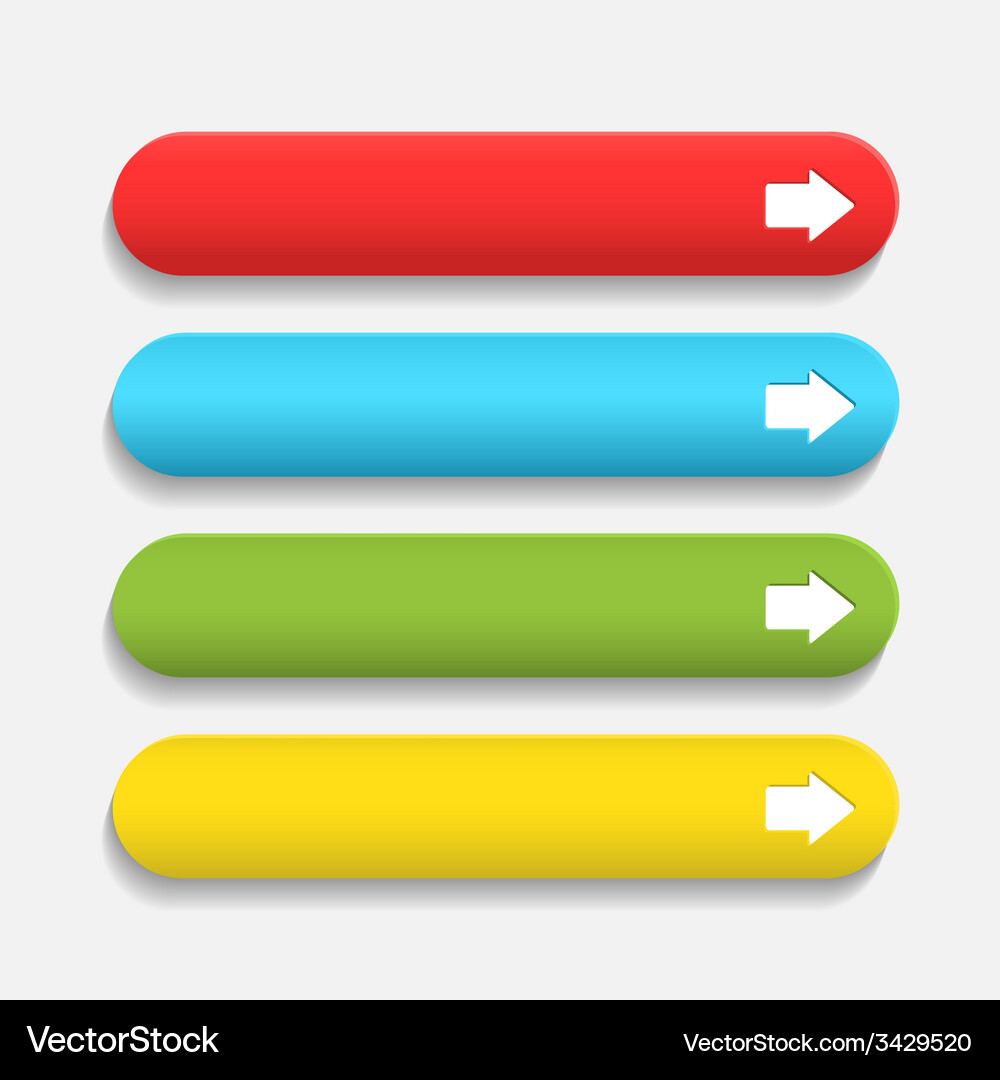 Colorful Matted Web Buttons with Arrows Vector Image