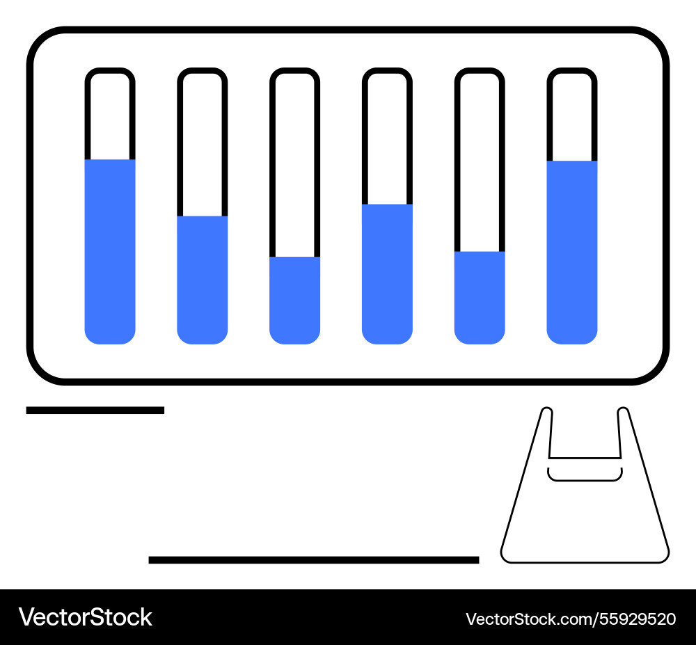 Laboratory test tubes with blue liquid in holder Laboratory test tubes with blue liquid in holder vector image