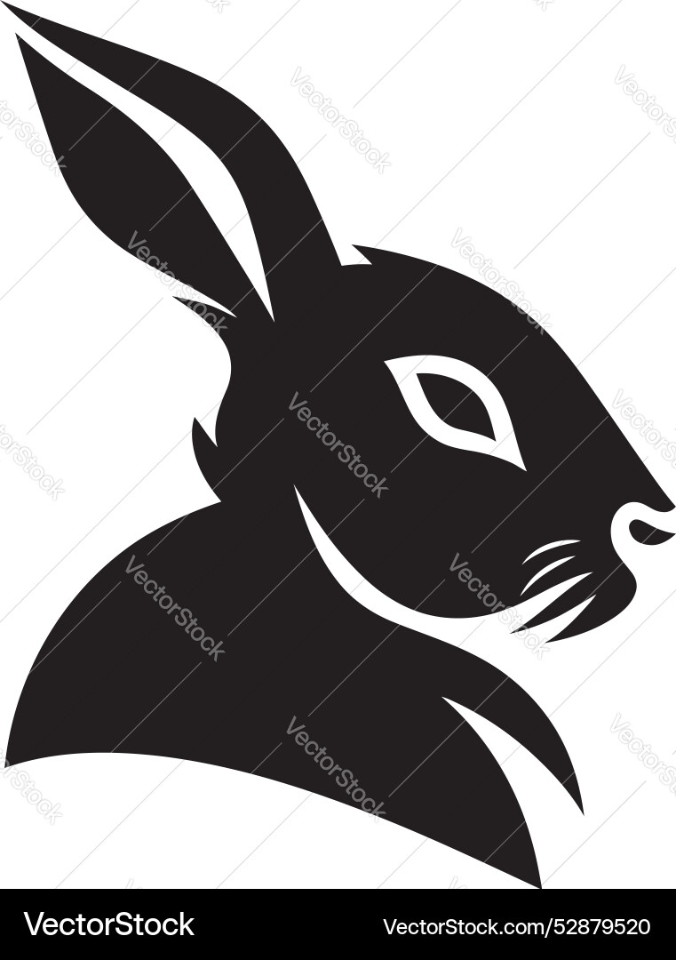 Modern hare symbolic insignia rabbit silhouette Vector Image