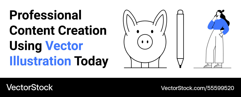 Professional content creation highlighted Vector Image