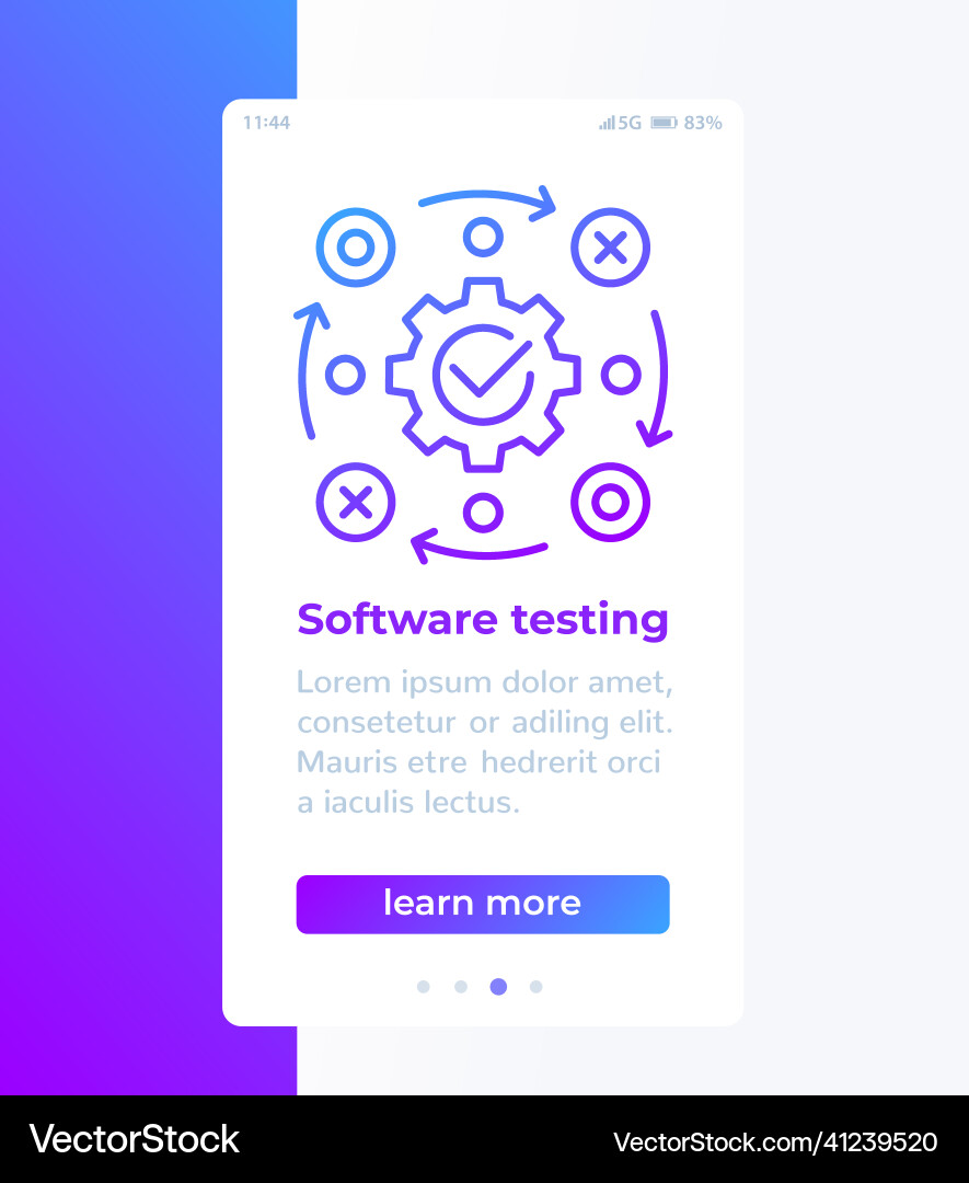 Software Testing Banner - Line Icons vector image