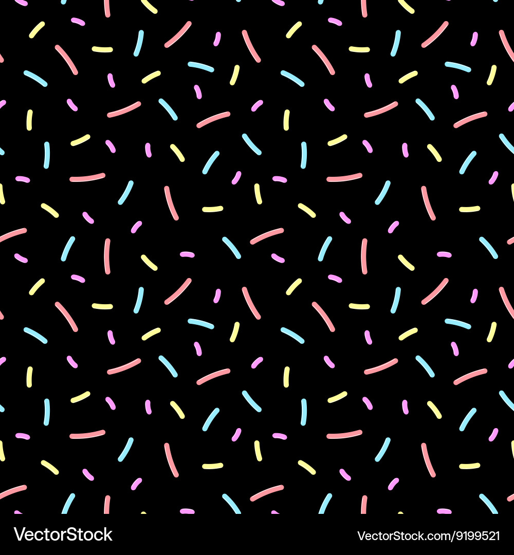 Black memphis color pattern with mosaic curves vector image