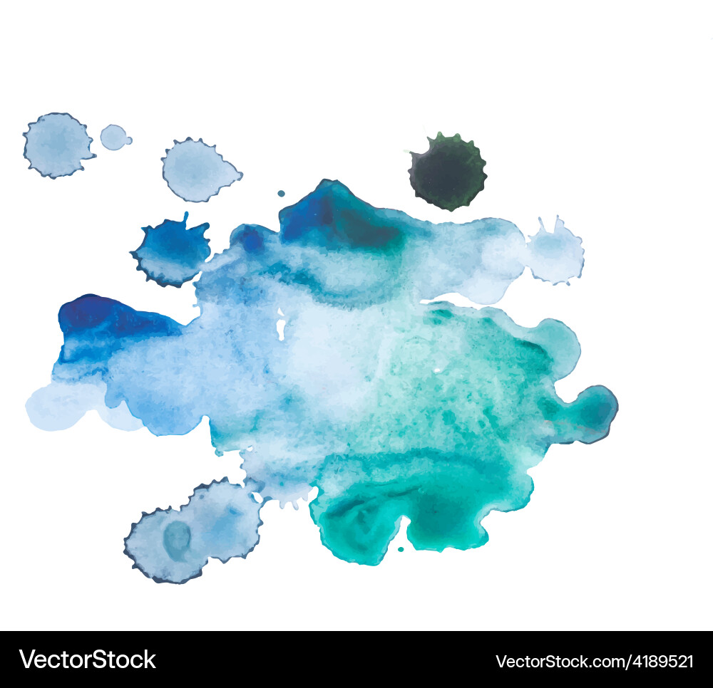 Blue Watercolor Splatter Art Vector Image