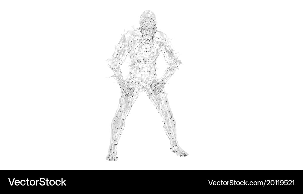Conceptual abstract man connected lines dots Vector Image