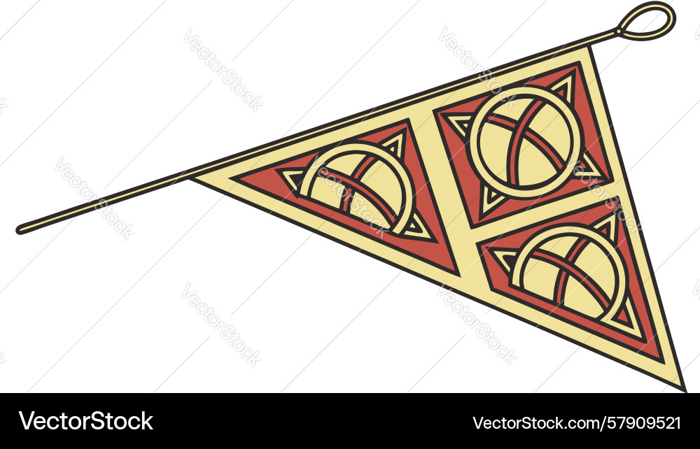 Decorative pennant flag with circular patterns Vector Image
