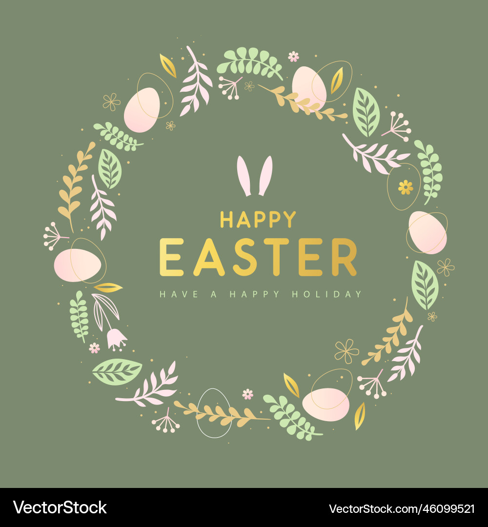 Happy easter eggs with floral decorative elements Vector Image
