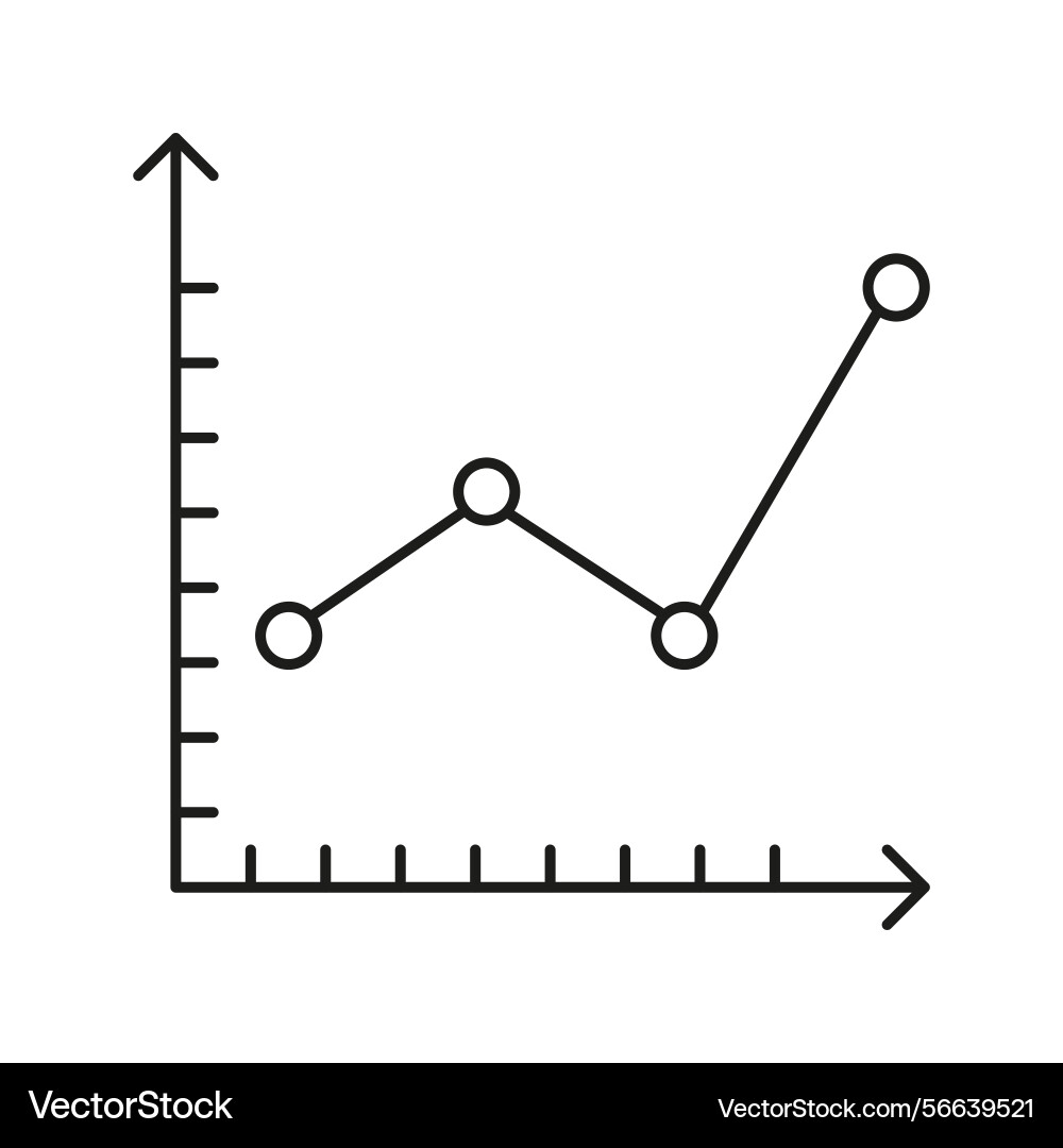 Line graph chart icon data analysis business Line graph chart icon data analysis business vector image