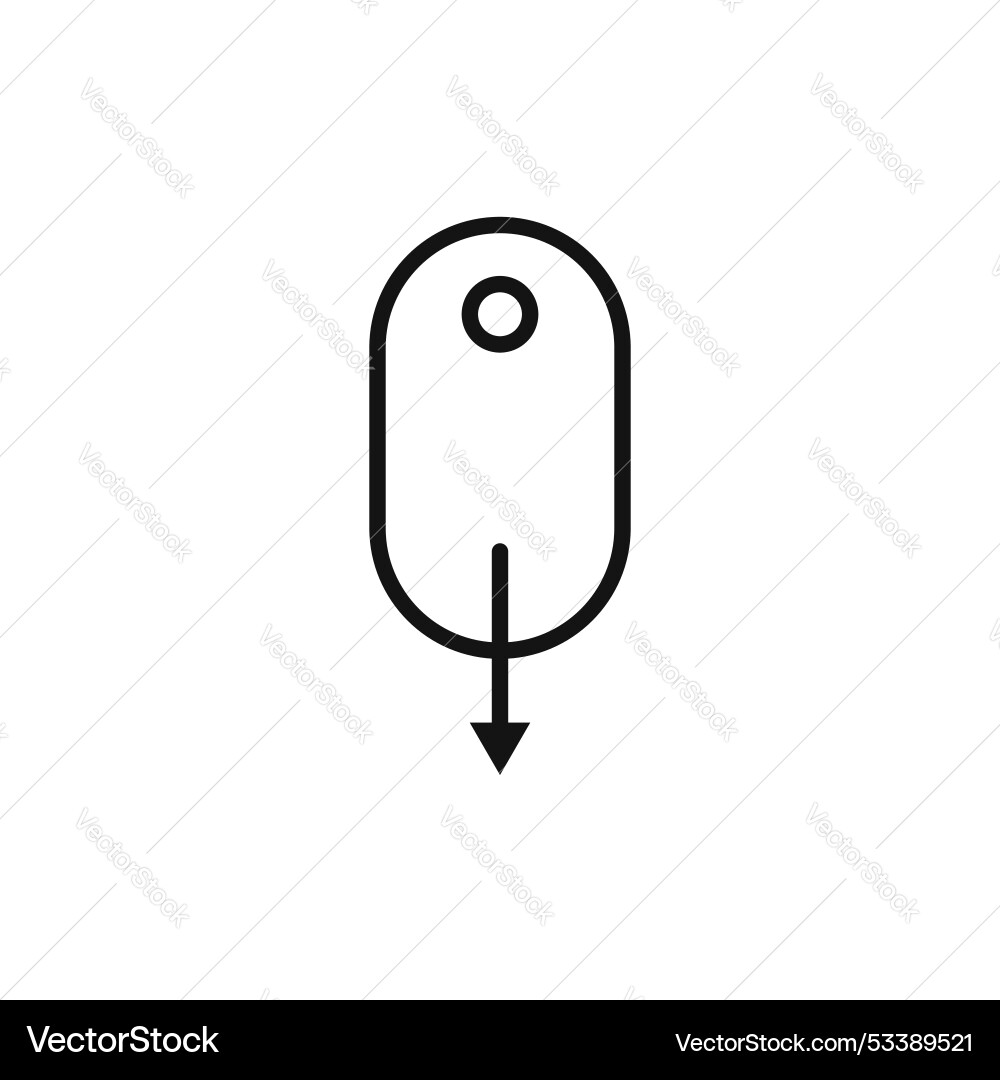 Scroll down computer mouse icon isolated on white Scroll down computer mouse icon isolated on white vector image