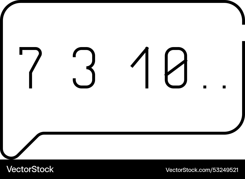 Talking numbers line icon isolated Vector Image