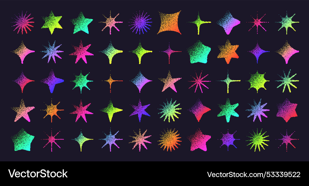 Brutalist geometric shapes dotted objects vector image