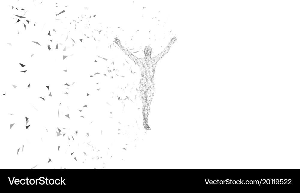 Conceptual abstract man with hands pointing up vector image