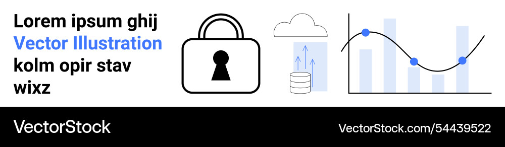 Data security cloud storage and analytics Data security cloud storage and analytics vector image
