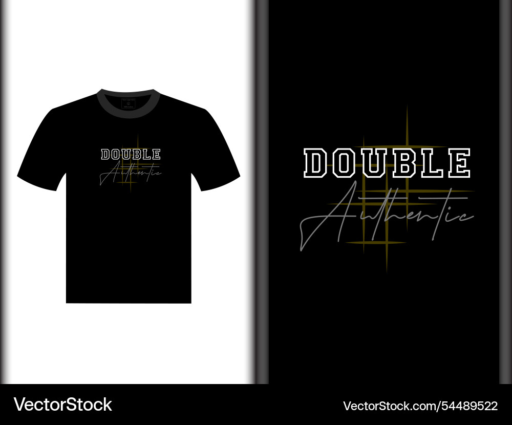 Double authentic t shirt design Royalty Free Vector Image