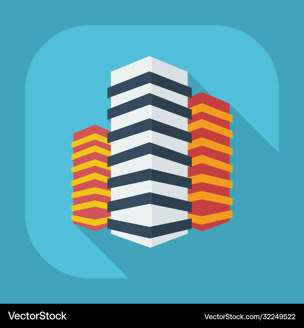 Flat modern design with shadow icons building Vector Image