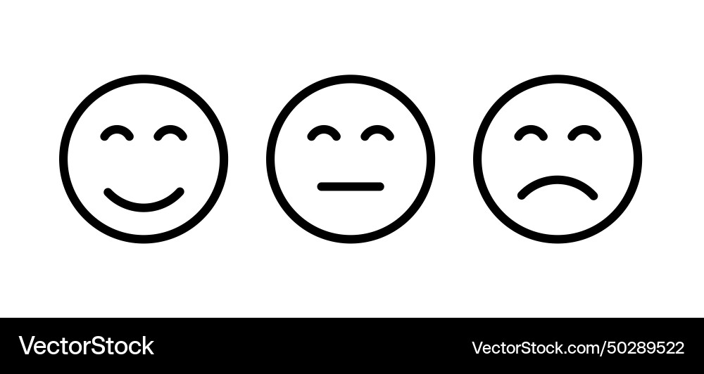 Happy neutral and sad emoji icon client Royalty Free Vector