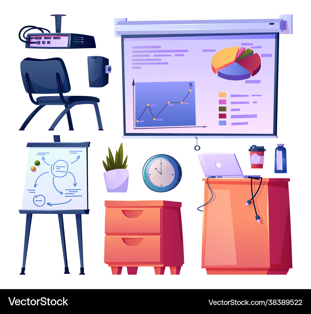 Modern school classroom or office interior design Modern school classroom or office interior design vector image