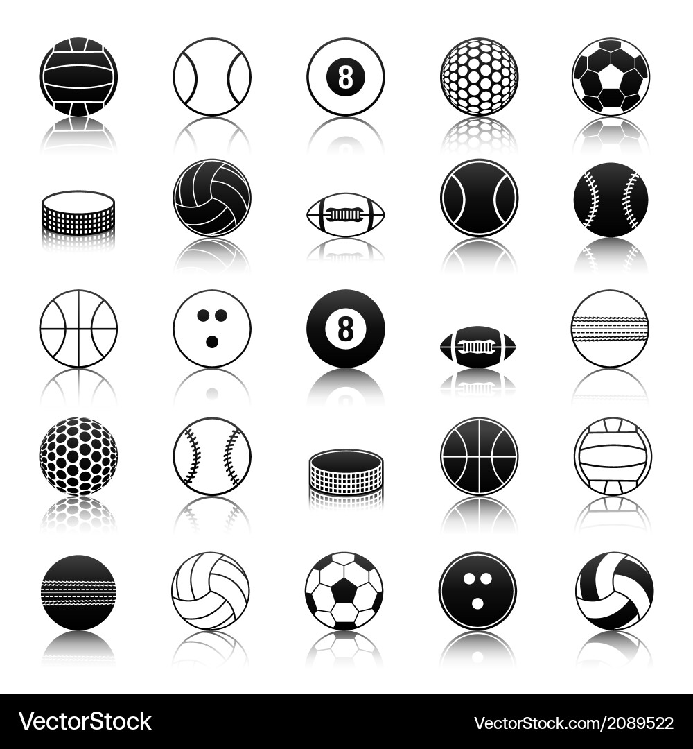 Sports Balls Icon Set Vector Image