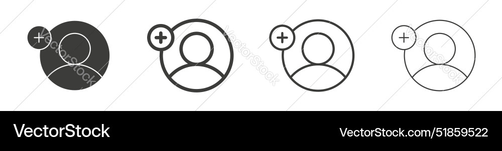 User add line icon set create new account Vector Image