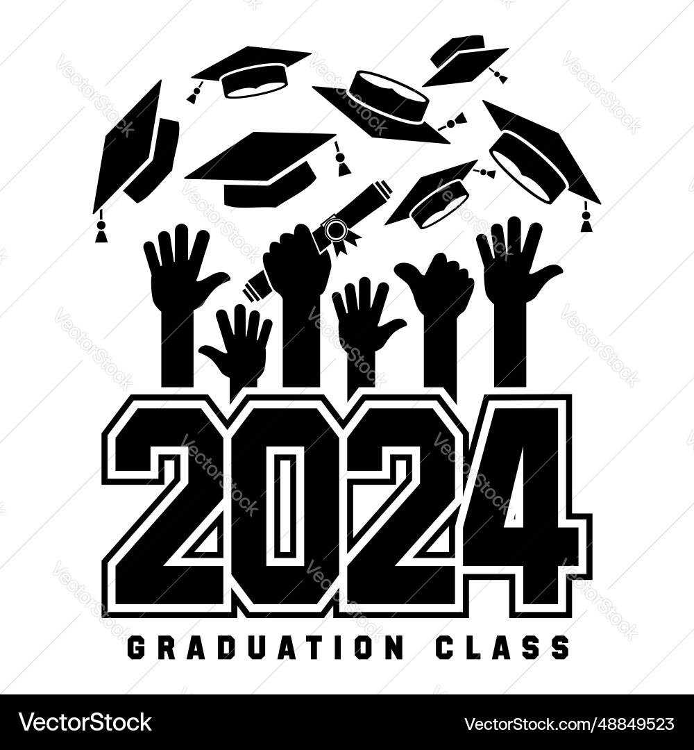 2024 high school graduate class 2024 high school graduate class vector image