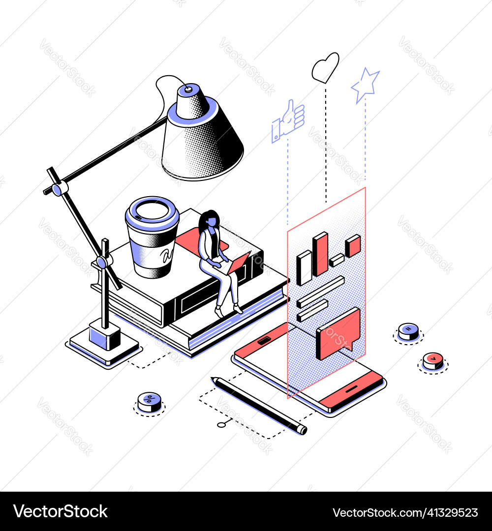 Analysis of statistical data - modern line Analysis of statistical data - modern line vector image