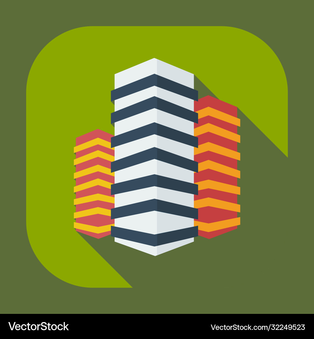 Flat modern design with shadow icons building Vector Image