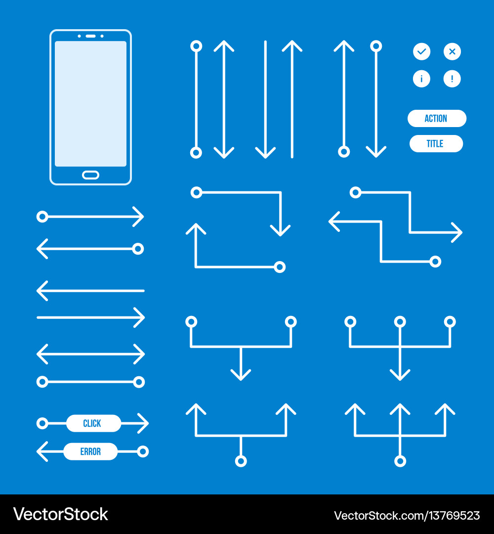 Flowchart & Wireframe Elements vector image