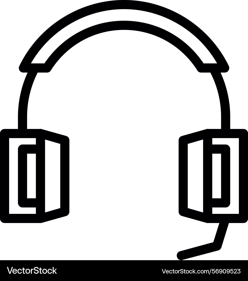 Headset linear style icon design vector image