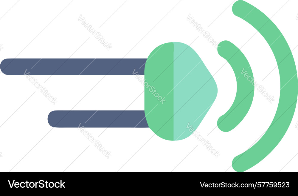 Play button icon with dynamic sound waves and vector image