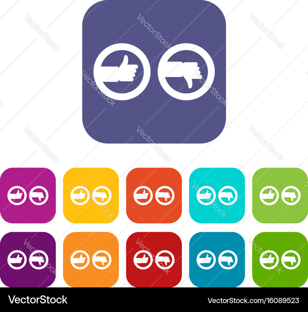 Signs hand up and down icons set Royalty Free Vector Image