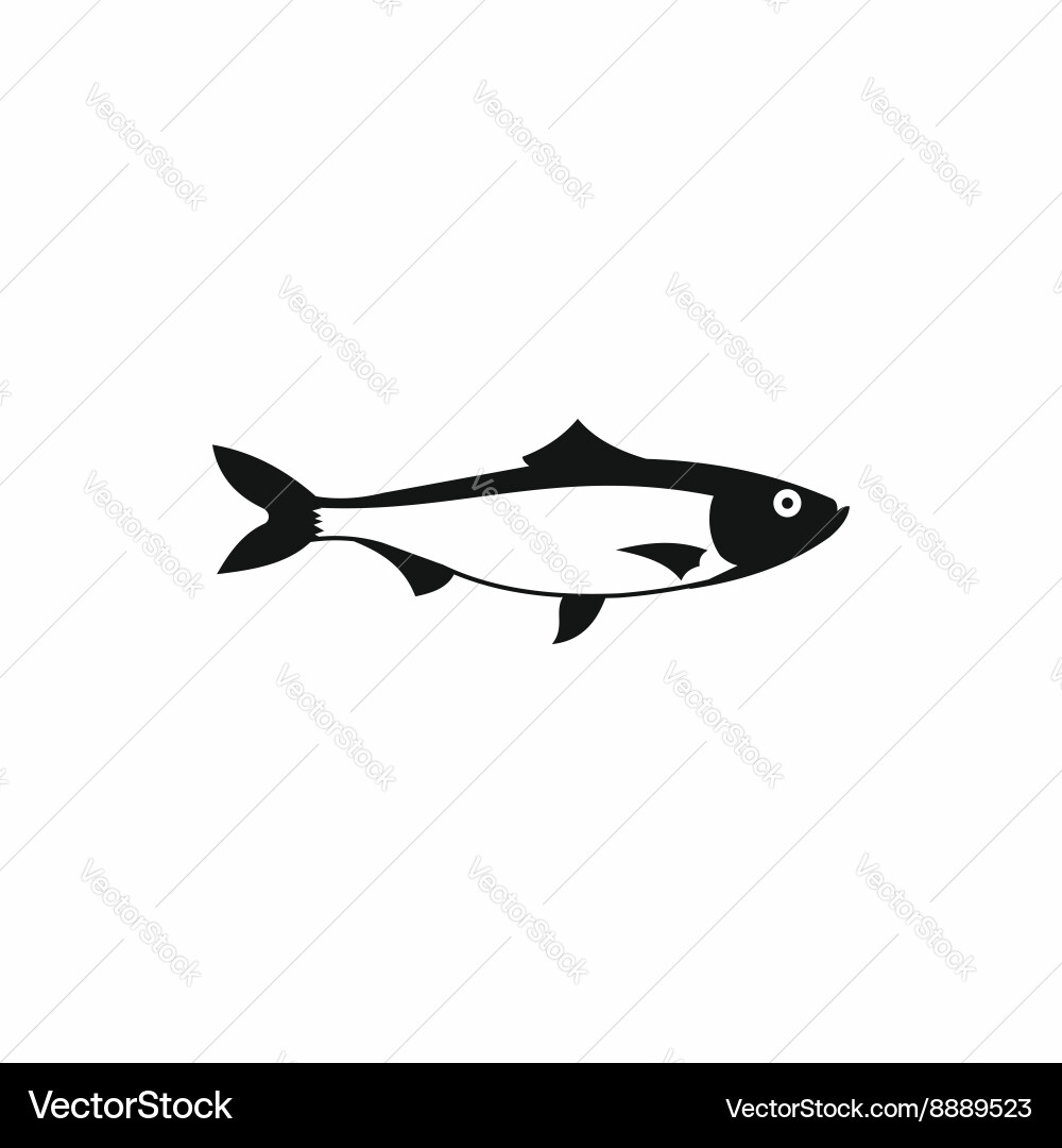 Simple Fresh Fish Icon Vector Image