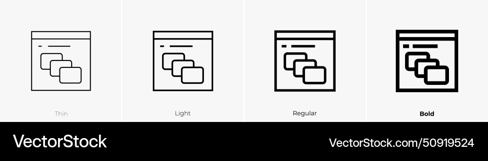 Boards icon thin light regular and bold style Boards icon thin light regular and bold style vector image