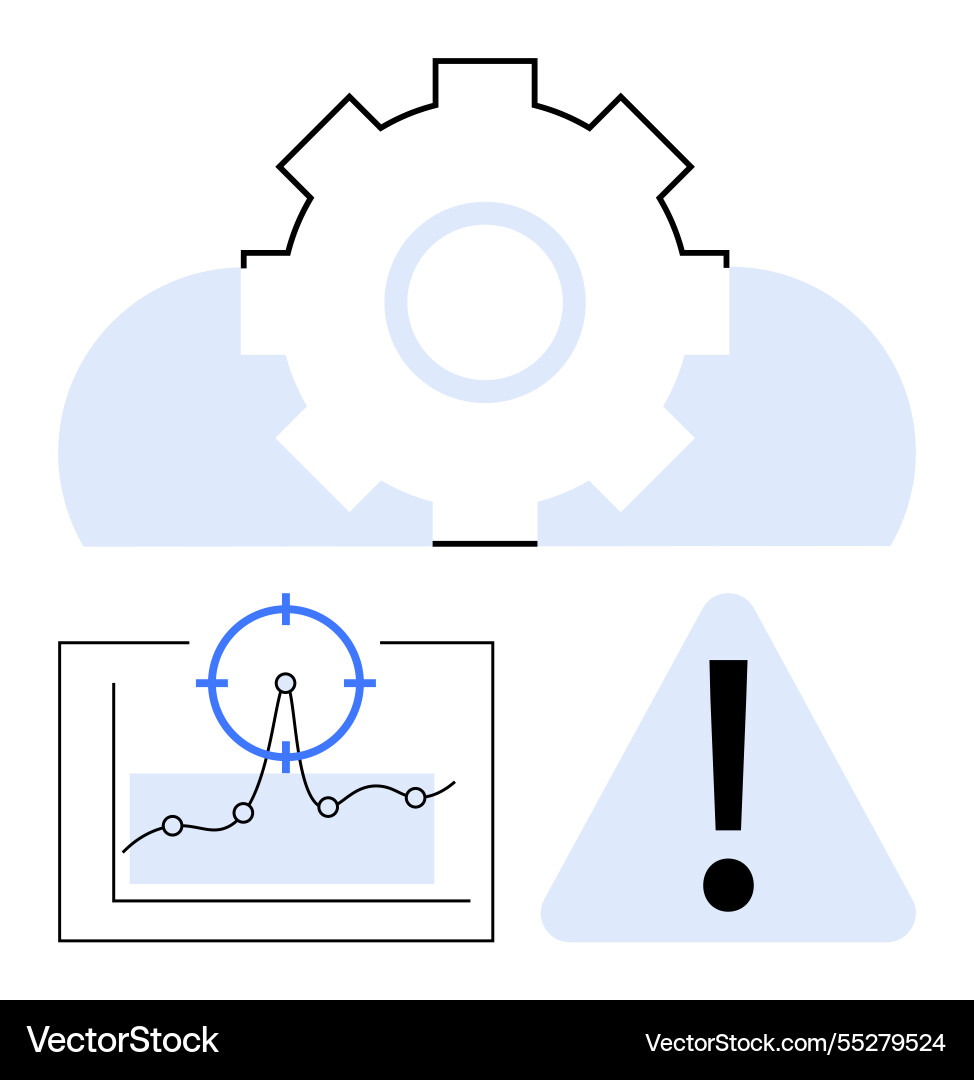 Cloud integration with analytics alert Cloud integration with analytics alert vector image