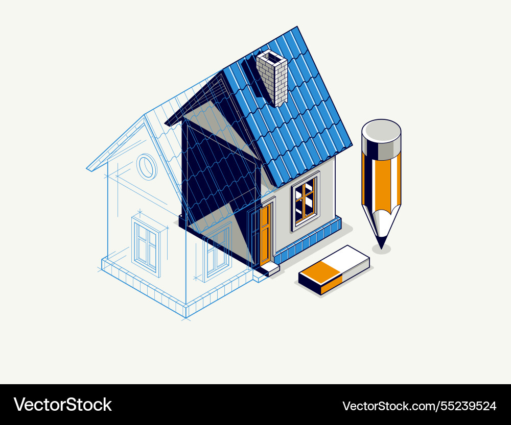 House project implementation embodiment concept vector image