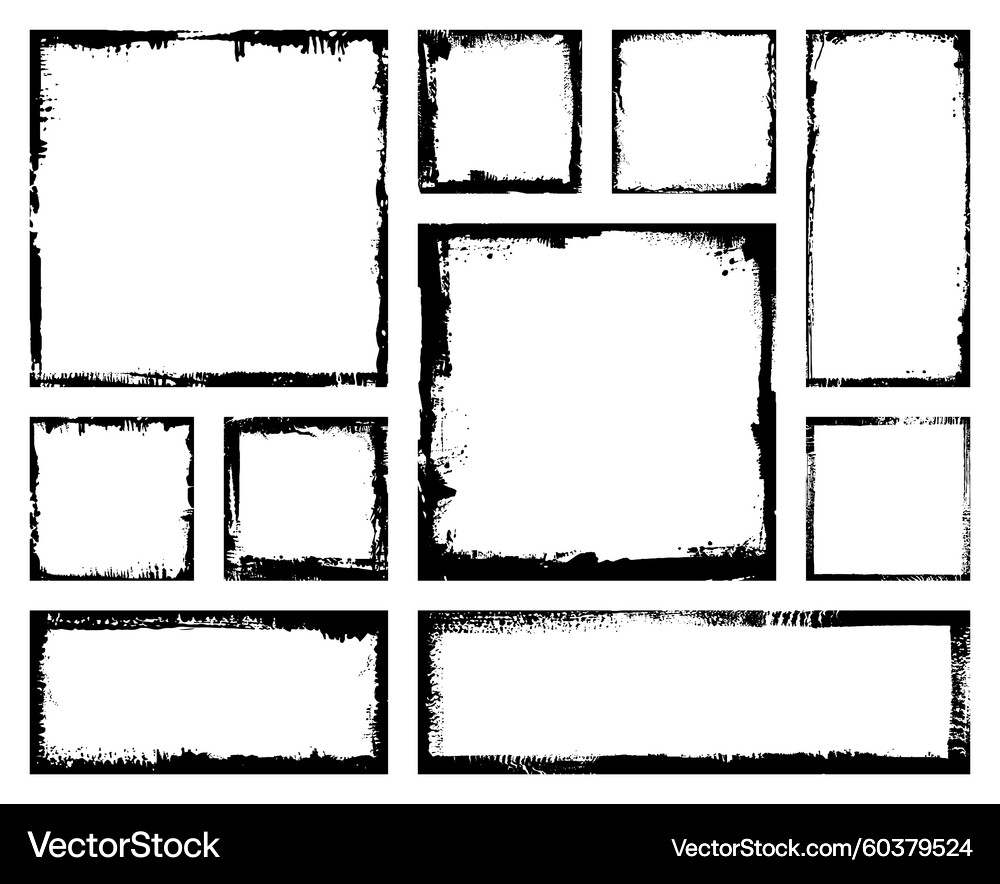 Ink grunge frame borders set – Royalty-Free Vector | VectorStock