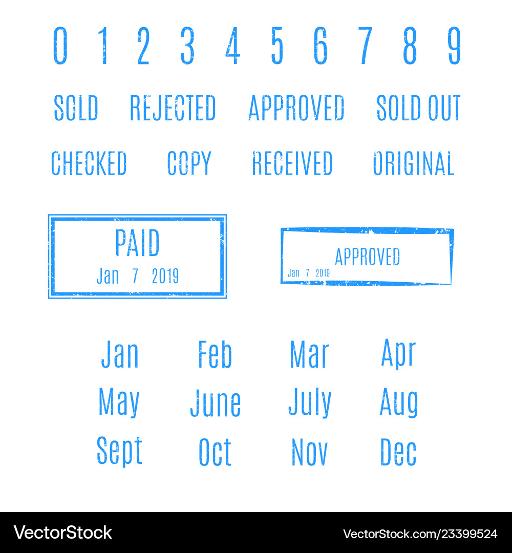 Numeric Stamp with Text vector image