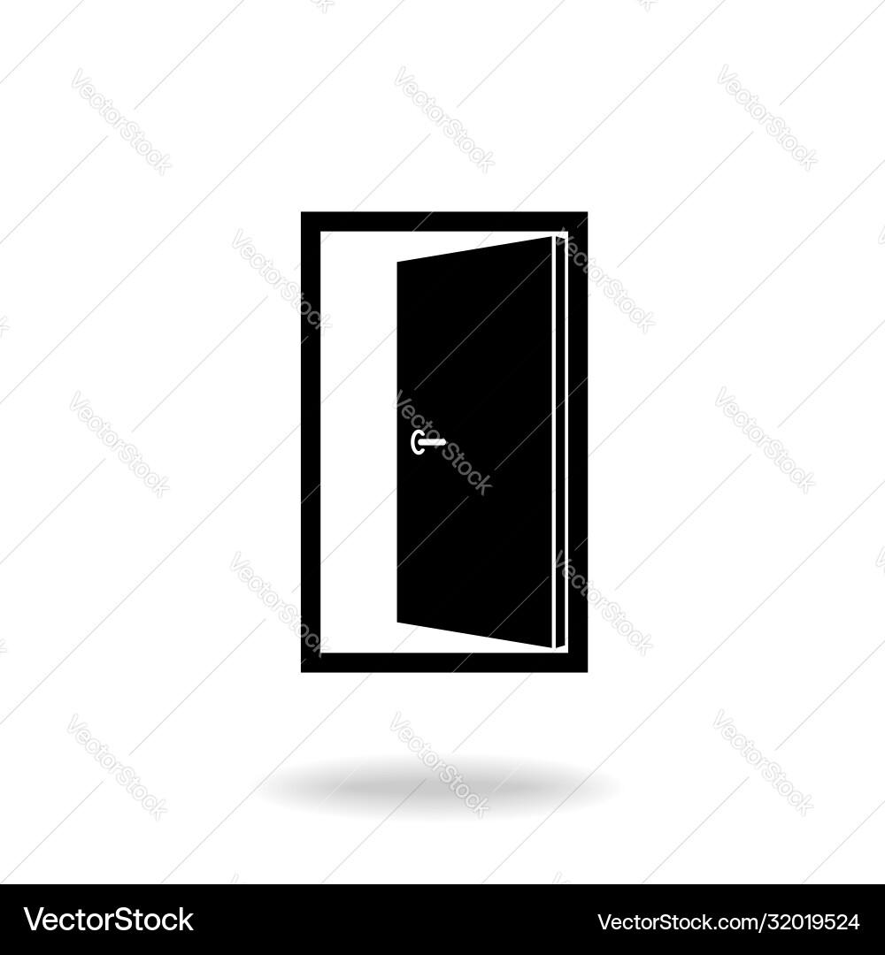Open Door Icon - Exit Symbol Vector Image