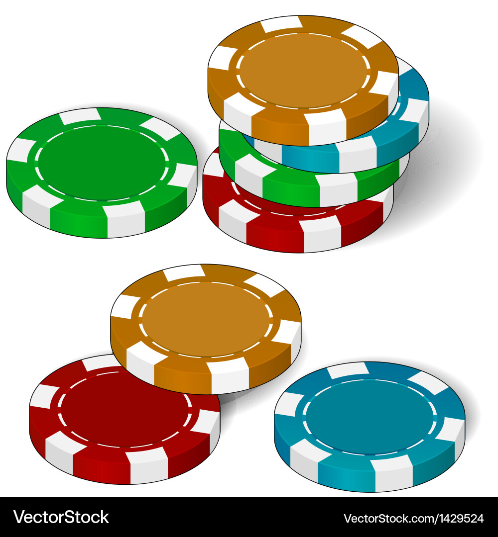 Poker Chips Stack - Close-Up Royalty Free Vector Image