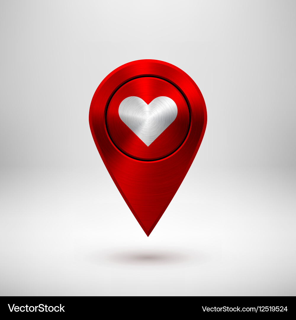 Red technology gps map pointer vector image