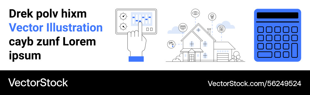 Smart home automation with digital controls Smart home automation with digital controls Vector Image