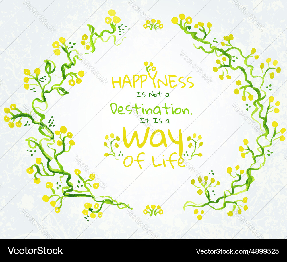 Aquarell Floral Border mit Lettering Vektorbild