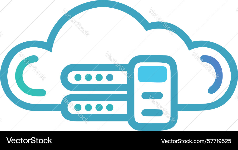 Cloud-Server-Datenbank-Icon Computing Daten vektorbild