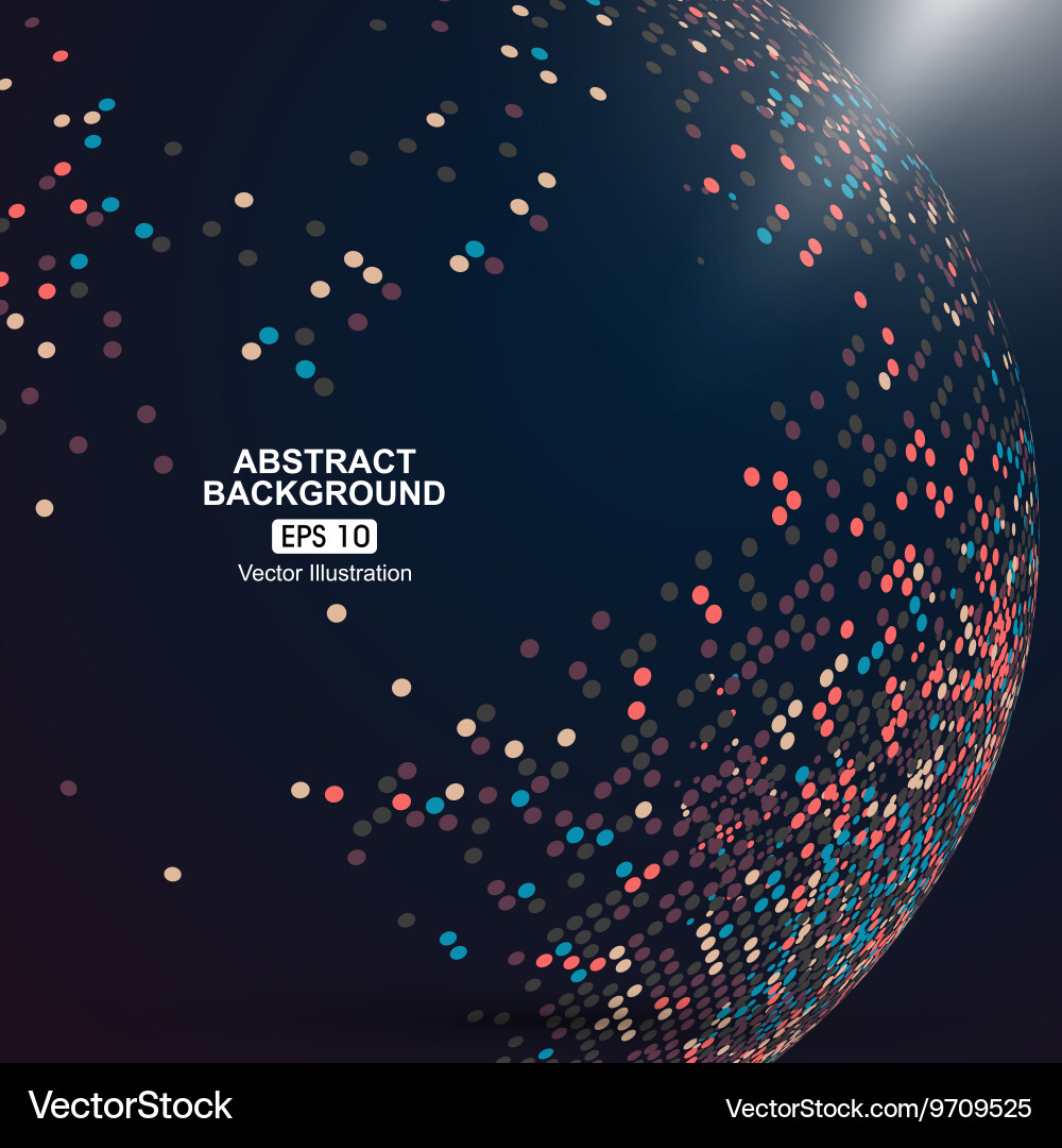 Dots colorful three-dimensional map of the world Vector Image