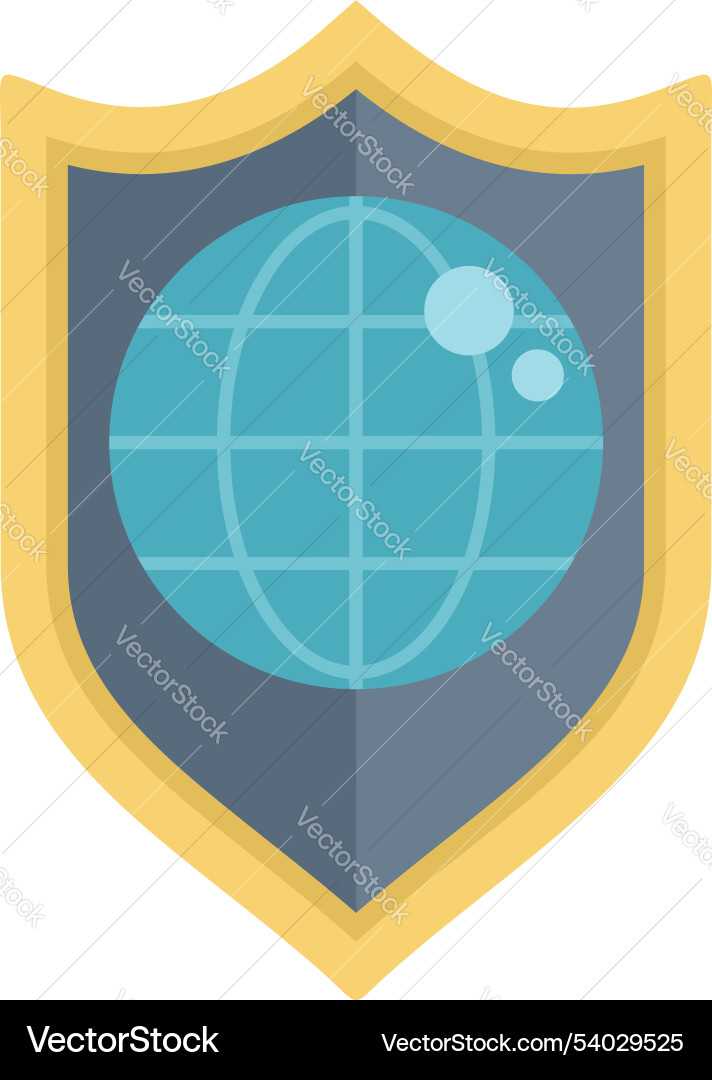 Global security shield protecting world from vector image