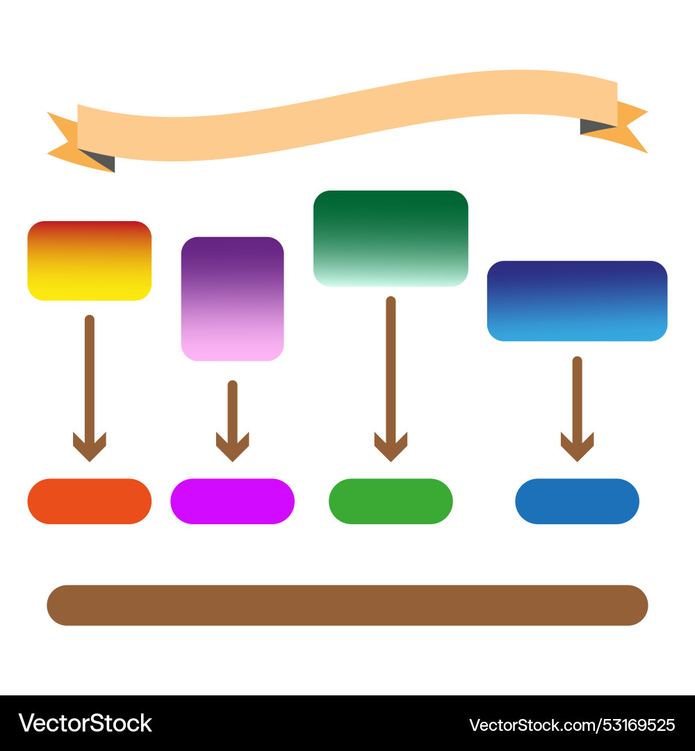 Gradient flowchart colorful process diagram Gradient flowchart colorful process diagram vector image