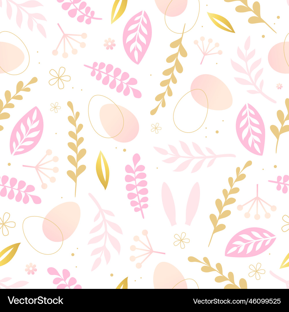 Happy easter seamless pattern with eggs Royalty Free Vector